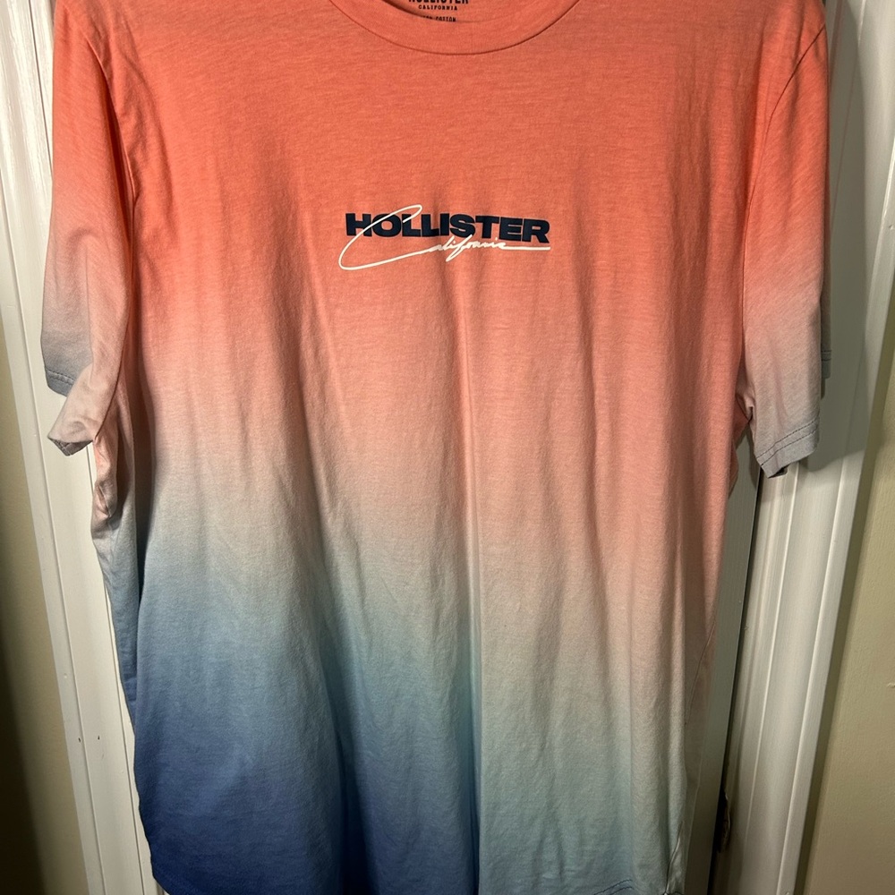 Hollister Ombre Tee in Peach and Sky
